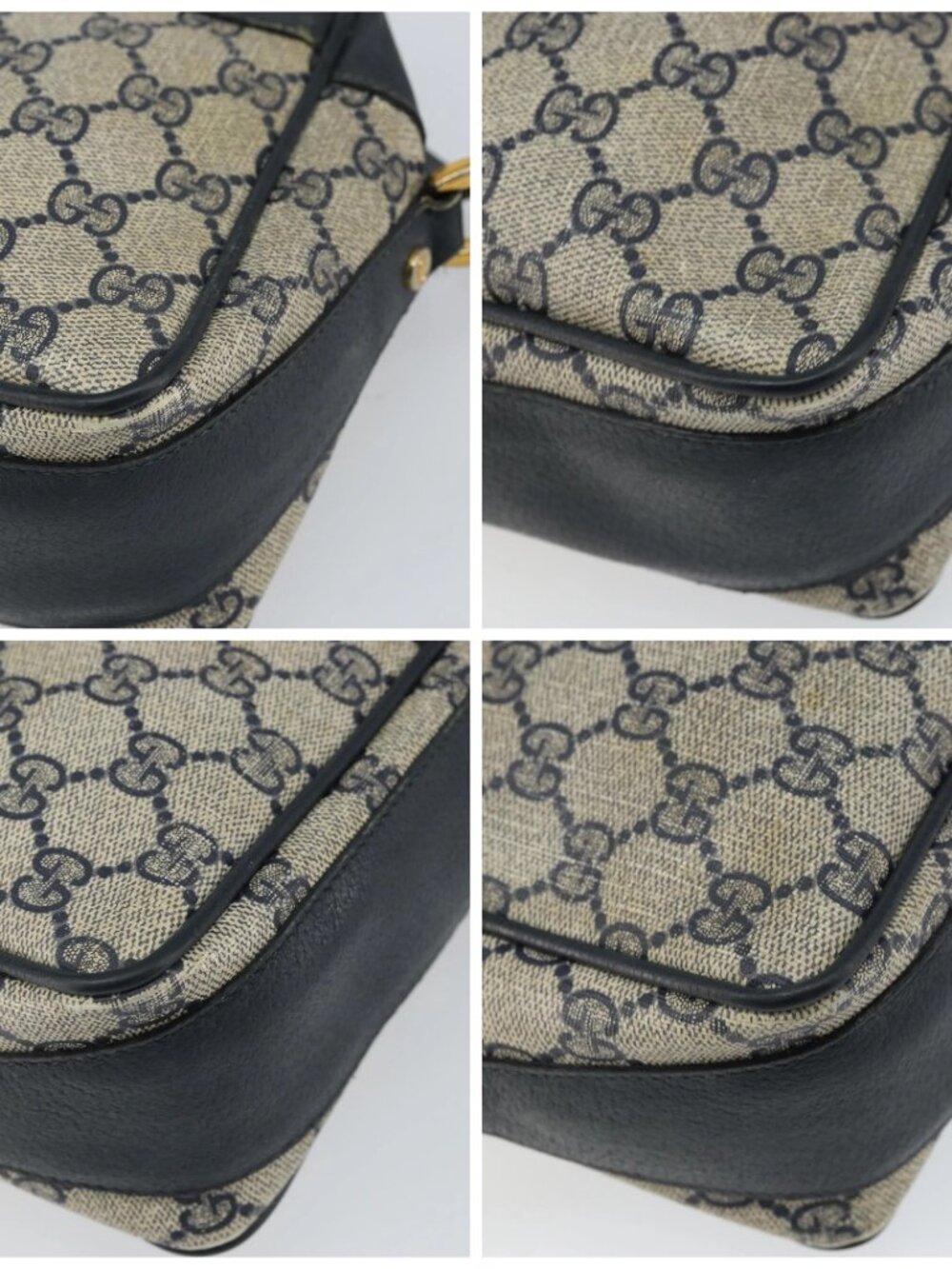 GUCCI GG Supreme Sherry Line Shoulder Bag PVC Navy Gold 001 56 0860 Auth ep12680 - Picture 14 of 16